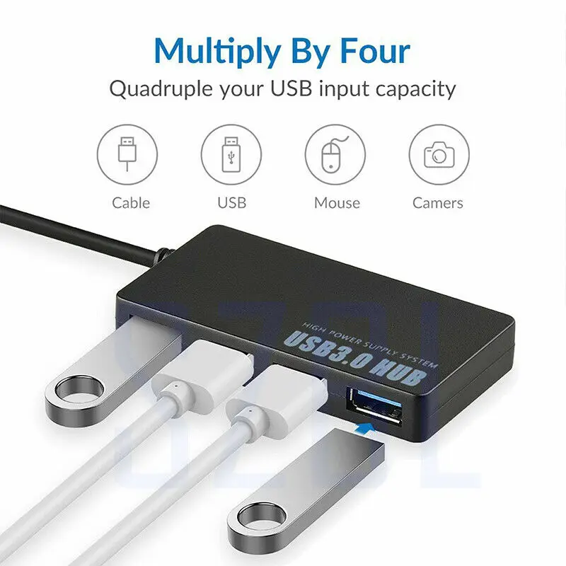 4 в 1 Высокоскоростной 4-портовый USB 3,0 концентратор мульти-Сплиттер расширение Настольный ПК ноутбук адаптер для домашнего офиса
