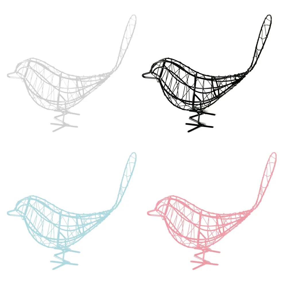 

2 Pcs Iron Bird Ornaments Craft Wedding Birthday Gift Artificial Metal Wire Iron Bird Model Miniature Figurines Home Decoration