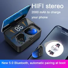 TWS водонепроницаемые наушники Bluetooth 5,0, беспроводные наушники-вкладыши, стерео наушники, Спортивная гарнитура с зарядным устройством для xiaomi iphone