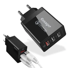 Essager 30 Вт Быстрая зарядка 3,0 USB зарядное устройство QC3.0 QC 4,0 Быстрая зарядка мультирозеточный мобильный телефон зарядное устройство для iPhone samsung Xiaomi Mi