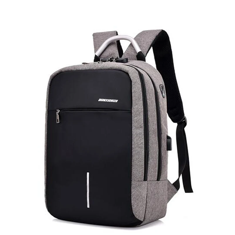  UOSC Men Multifunction Anti Theft Backpack 2019 New USB Charging Backpacks Waterproof Schoolbag Bus - 4000036569868