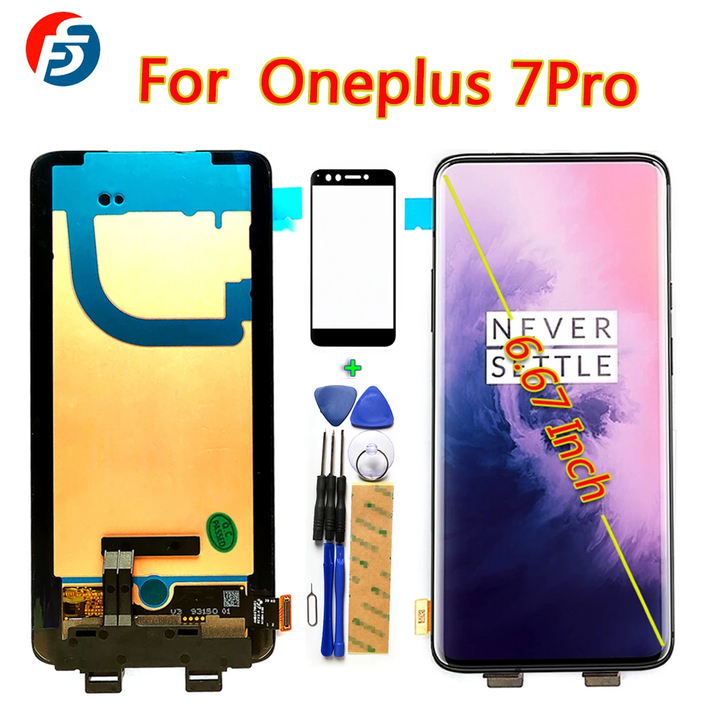 

100% Tested LCD Display For Oneplus 7 Pro 6.67 inch Touch screen 1440*3120 Digitizer Assembly For Oneplus 7Pro Free Tools Glass