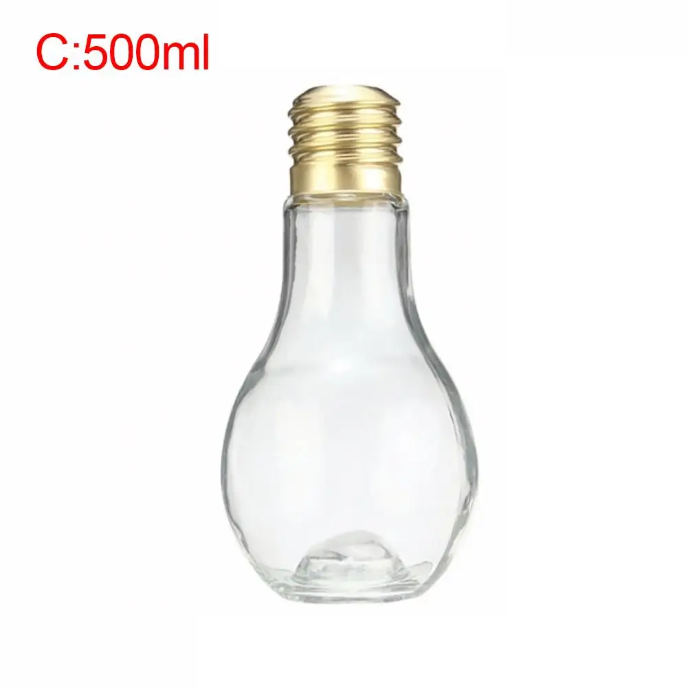 

New Arrival Innovative Light Bulb Drink Juice Bottles Cute Juicer Milk Summer Water Bottle Leak-proof Beverage Light Lamp