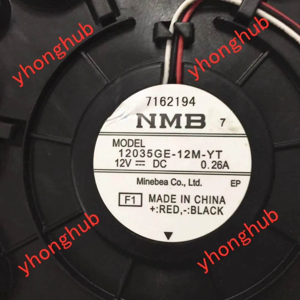 NMB-MAT 12035GE-12M-YT F1 DC 12 V 0.26A 3-провод Круглый Вентилятор для сервера