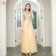 Vestido-de-festa, дубайское стильное платье на выпускной, длинное платье для выпускного вечера с кристаллами и жемчужинами, вечернее платье с высоким воротником и длинными рукавами