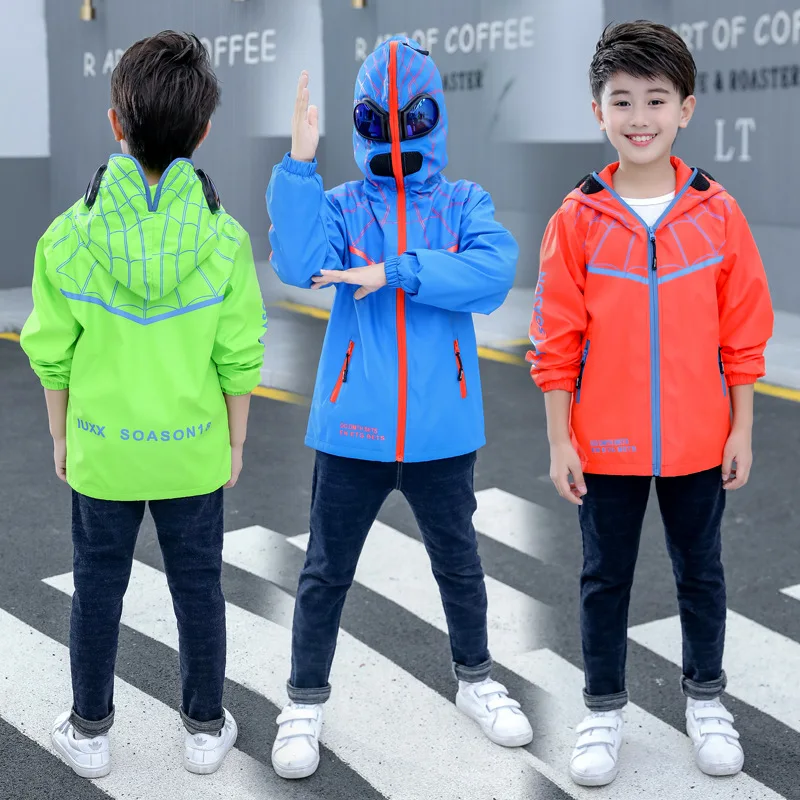 

Childrenswear Spring And Autumn New Style BOY'S Coat 2019 Big Boy Spider-Man Coat Children Outdoor Waterproof Jacket a Generatio