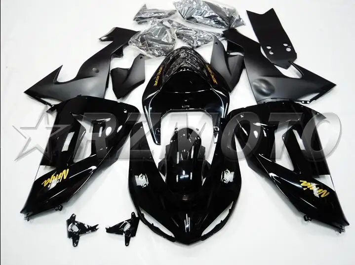 4 бесплатные подарки ABS Полный комплект обтекателя подходит для Kawasaki Ninja ZX-10R ZX10R 2006 2007 06 07 обтекатели набор черный