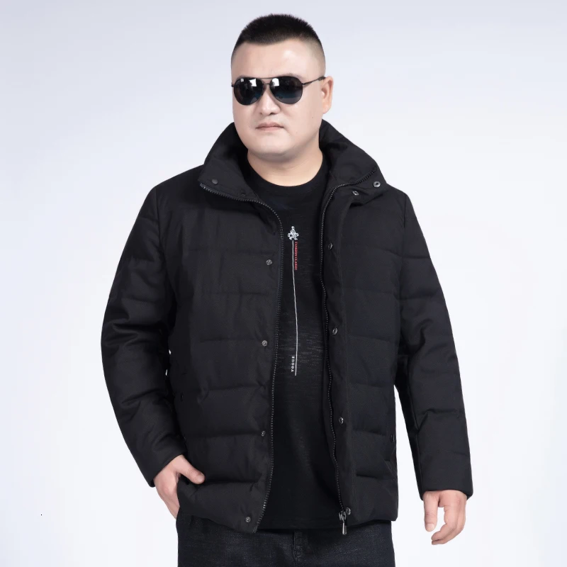 Black BIG 12XL 10XL 8XL Autumn Winter New Men's Jackets Collar Thickened Overcoat for Male Down Cotton Clothes Jacket Clothing Garment - Цвет: Black