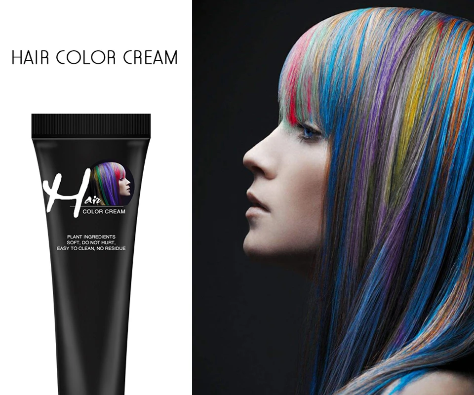 Zation Girl beauty Hair 9 цветов краска для волос Нетоксичная DIY Крем-краска для волос синяя серая краска для волос фиолетовая