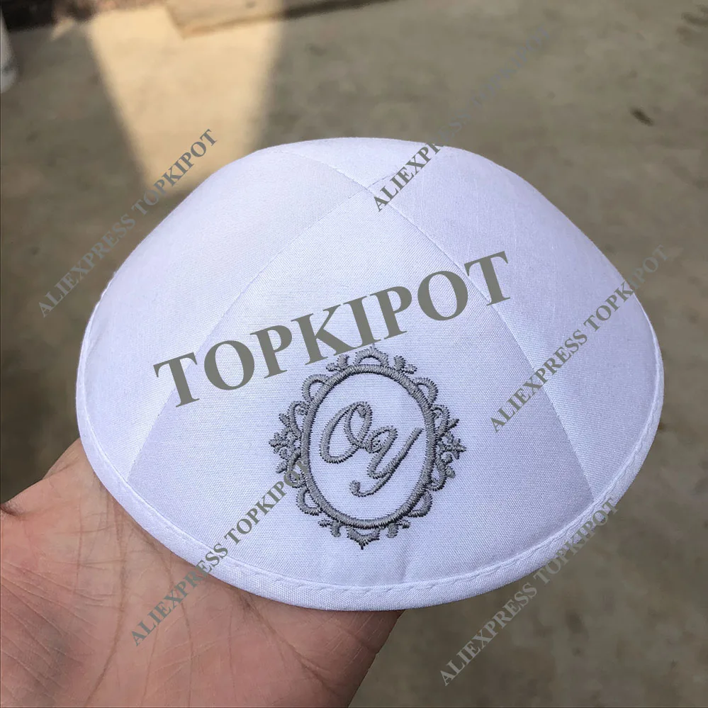 Индивидуальный персонализированный kippah шелк сырец Свадебный