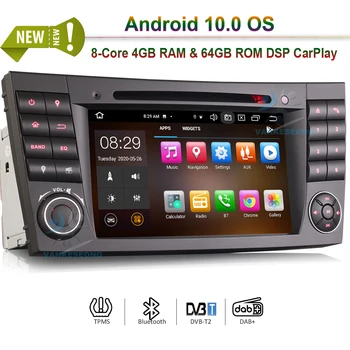 

7" Android 10.0 Car stereo DAB+ Radio DSP CarPlay+ GPS 4G 64G SatNav for Mercedes Benz E-Class W211 W463 W219 E350 Bluetooth
