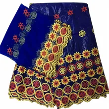 Новое поступление камень Африканский Базен riche ткань с вышивкой кружева/Базен riche платье Материал нигерийский KY090803