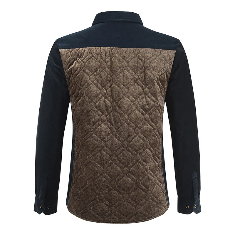 Online 2020 herbst   Winter Neue Ankunft männer Warme Hemd Dicken Mittleren Alters Männer Hemd Dünne Jacke Strickjacke Shirt Freies Verschiffen