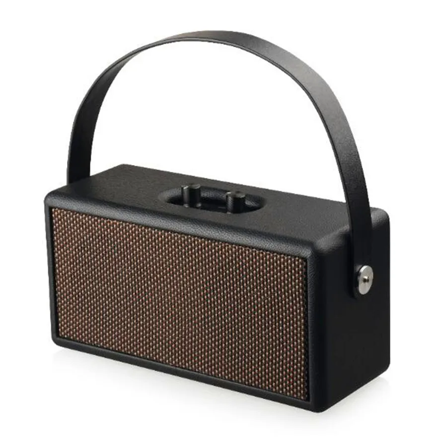 Ретро деревянная Колонка Bluetooth динамик s Саундбар портативный музыкальный центр акустическая система мощный высокий Bluetooth Динамик бумбокс - Цвет: Черный