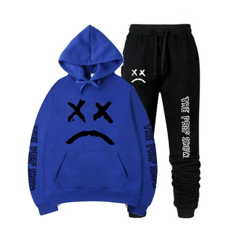 sun hoodie RIP Lil Peep Hoodies Sweatshirt + Sweatpants Suits Men Women Hip Hop Lil Peep Cry Baby Pullover Two Piece Set Sudaderas gray hoodie