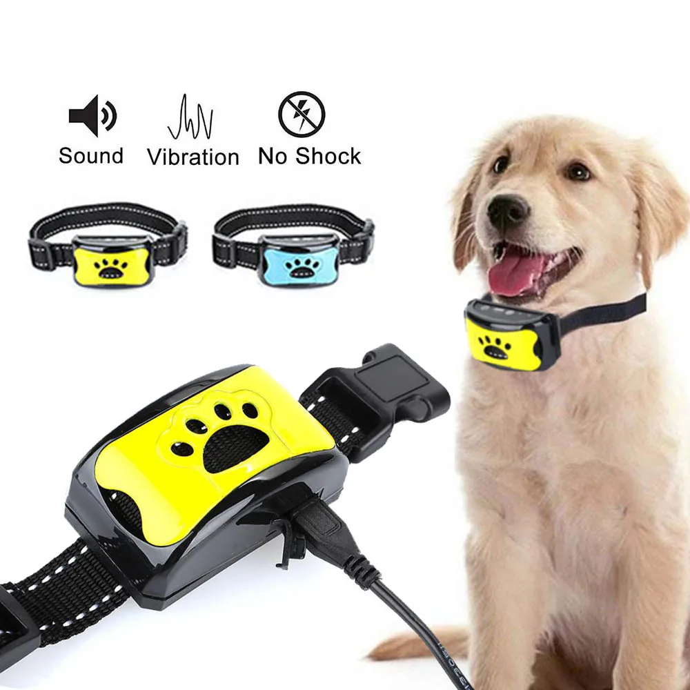 Waterproof Pet Dog Anti Bark Collar Control Train USB Rechargeable Stop Barking Pet Dog Waterproof