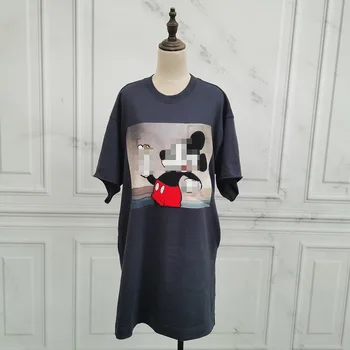 

DZ - MCOCO20 autumn new joker loose MBO3DRS037 han edition printing round collar short sleeve dress