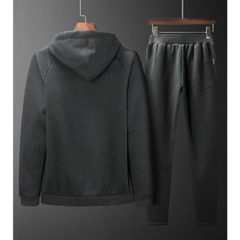 Зимняя одежда плюс бархат толстый большой размер свитер костюм сплошной цвет ягненка кашемир высокое качество хлопок Повседневный Двухсекционный