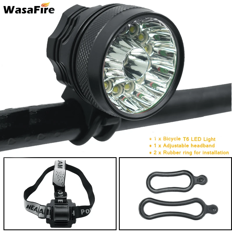 

Waterproof 3 Modes LED Cycling Bike Light Headlight 25000lm 14*T6 Bicycle Front Lamp Flashlight 8.4V 18650 9600mAh Battery Pack
