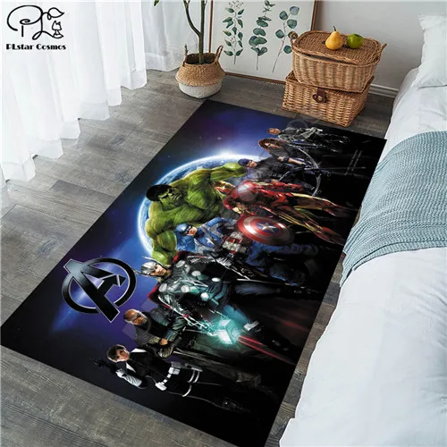 New Superman/Batman/US Captain/The Avenger Carpets Soft Flannel 3D Printed Rugs Mat Rugs Anti-slip Large Rug Carpet-14 - Color: Chocolate