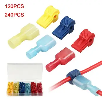 

120/240 PCS Quick Electrical Cable Connectors Snap Splice Lock Wire Terminal Crimp Wire Connector Waterproof Electric Connector