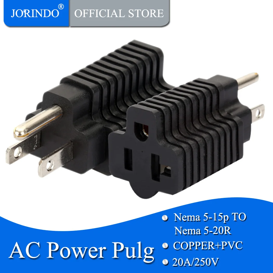 Штепсельная Вилка jorinдо Nema 5-15P на 5-15R 5-20R Amp T-Blade Female Adapter 15 Plugue Casa para 20 amp Adaptador Feminino |