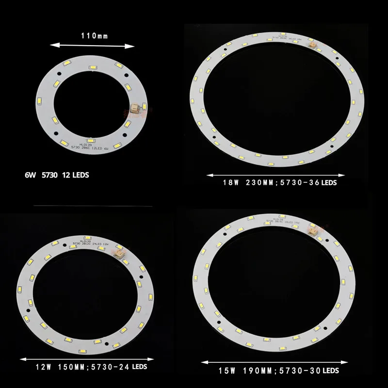 DIY AC220V 110 В 6 Вт 12 Вт светодиодный панельный круглый кольцевой светильник светодиодный круглый потолочный светильник круглая ламповая доска для столовой
