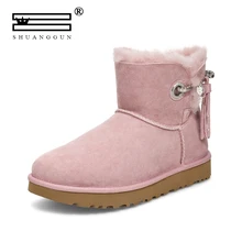SHUANGGUN/ г.; зимние сапоги из натуральной яловой кожи; Женские ботинки в австралийском стиле наивысшего качества; зимние женские теплые ботинки; botas mujer;#001
