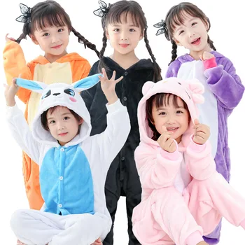 

warm pajamas Hooded Cartoon styles soft Fleece pajamas for children Unifrom plus sizeWinter different styles and colors Z3