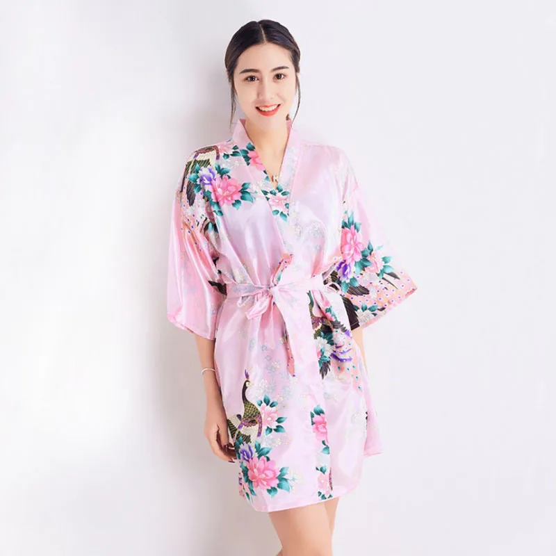 

Sleepwear Dress Women Nightwear Night Robe Deep V-neck Silk Thin Plus Size Printing Lacing Medium and long section Costumes