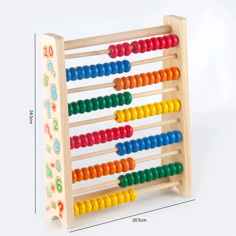 Детская деревянная красочные математическая игрушка номер Обучающие игрушки счеты расчет Обучающие Блок игрушка материалы montessori игрушки