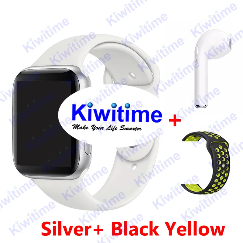 KIWITIME IWO 11 gps Bluetooth умные часы 1:1 Смарт часы 44 мм чехол для Apple iOS Android сердечного ритма кровяное давление IWO 10 Обновление - Цвет: Silver n i7