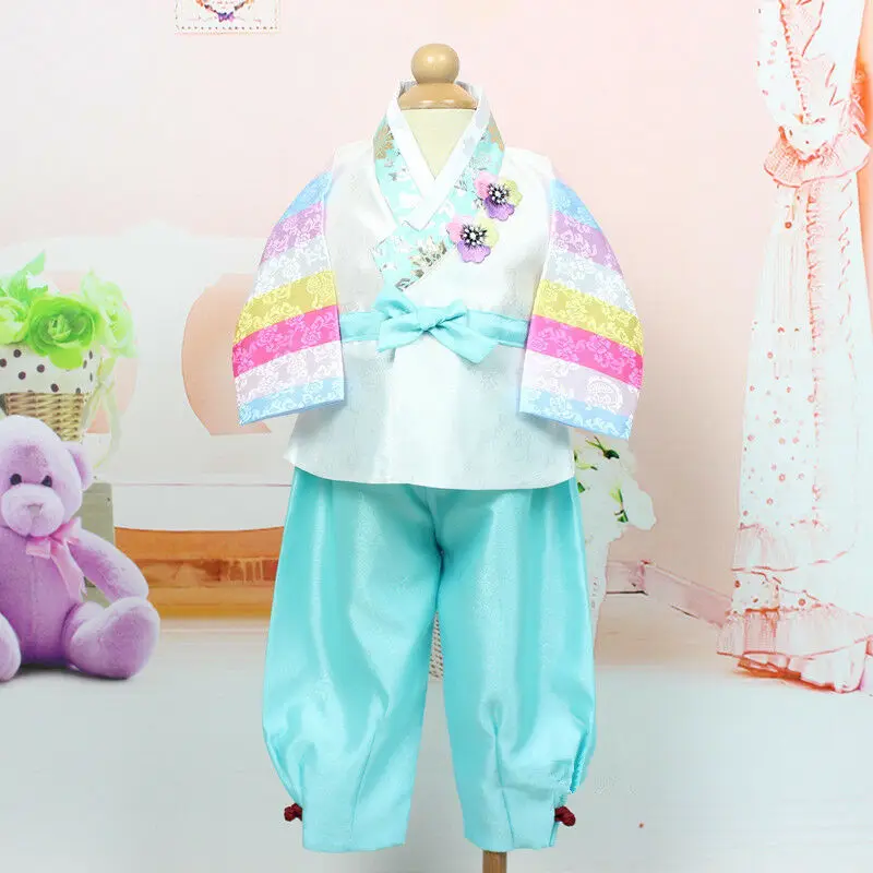 stylish baby bibs 2020 New Stylish and Cute Korean Traditional Hanbok for Baby Boy Birthday Party Korean National Kid Dolbok Baby Boy Outfit