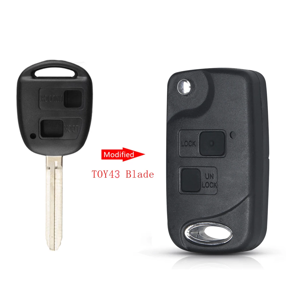 KEYYOU 2/3BTN дистанционный Складной флип-чехол для ключа автомобиля для Toyota Yaris Carina Corolla Avensis для Lexus RX300 LS400 LS430 ES330 - Цвет: Model 5