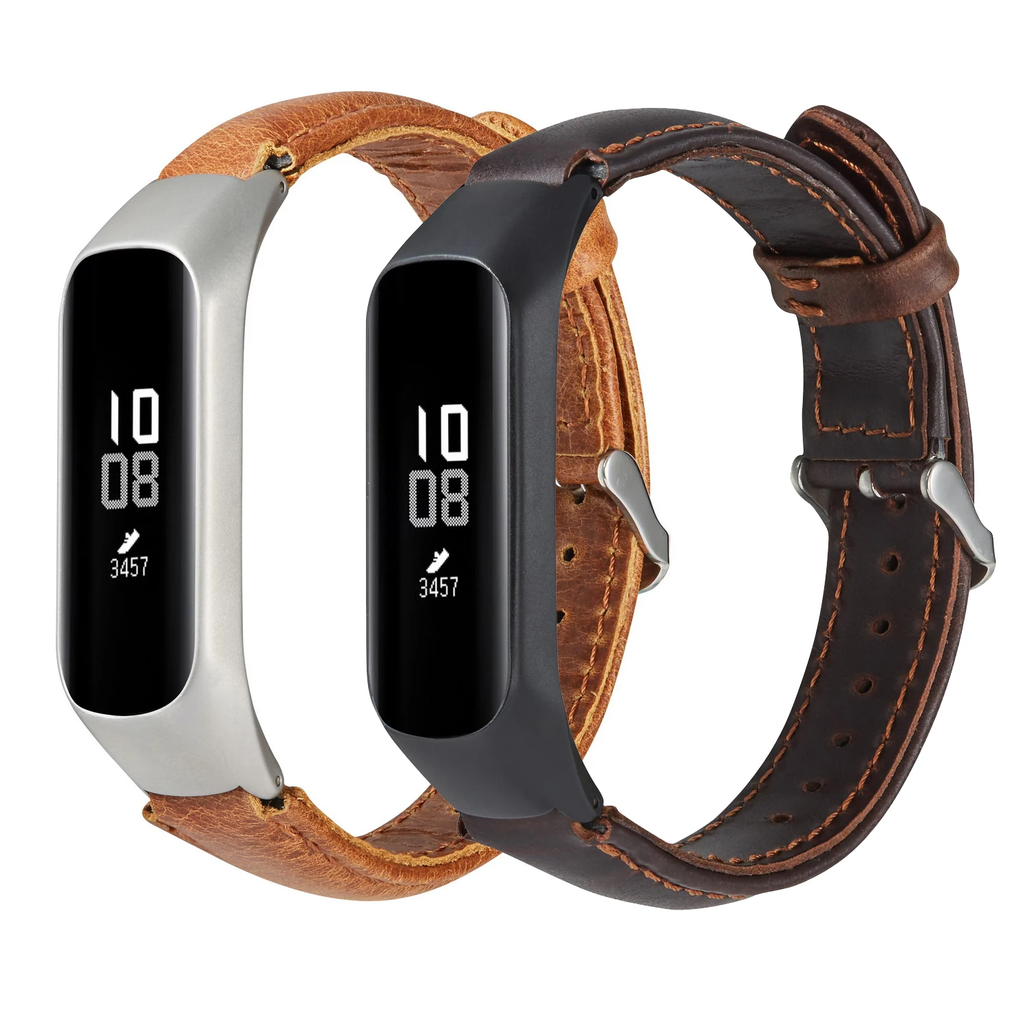 

For Xiaomi Mi Band 3 Band 4 Universal Crazy Horse Pattern PU Leahter Watch Strap Replacement Watch Wrist Strap Belt Accessories