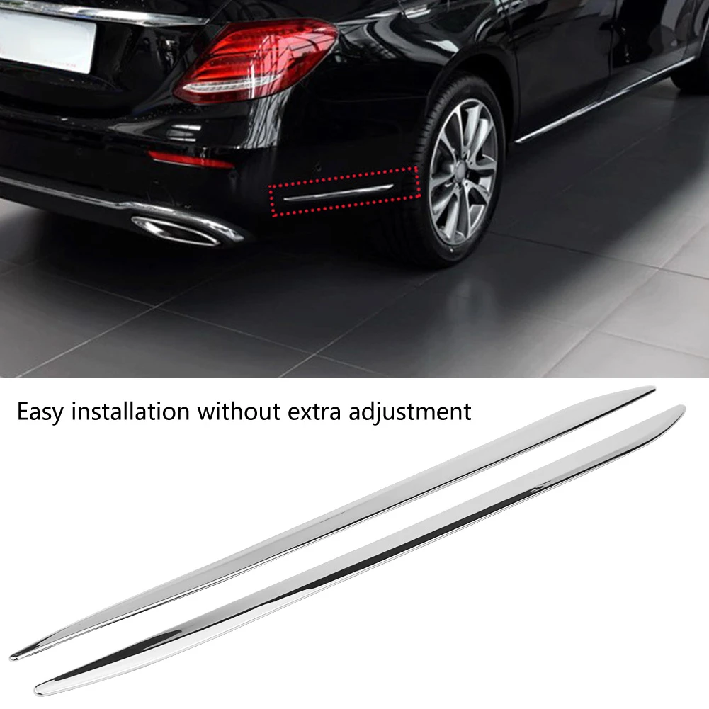 Suuonee Car Side Cover Trim Car ABS Rear Side Molding Cover Trim Decoration Strip for Mercedes Benz E Class W213 2016-2018 （Silver） 