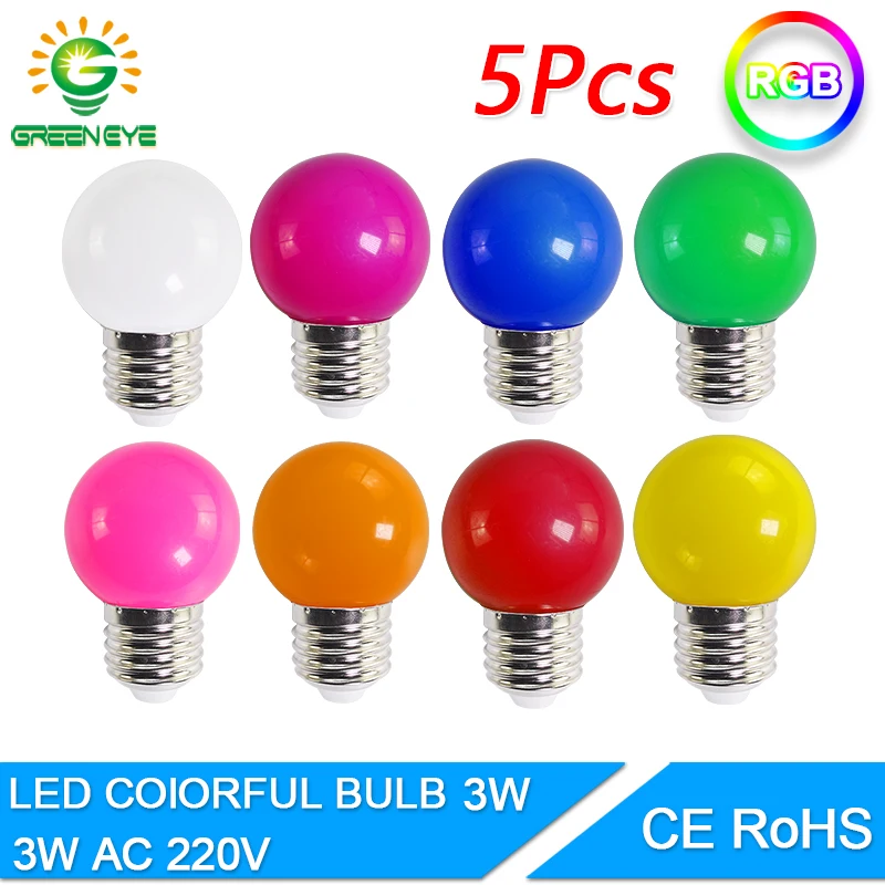 Светодиодная лампа Bomlillas E27 3 Вт цветная лампада Ampoule RGB Led светильник SMD 2835 вспышка