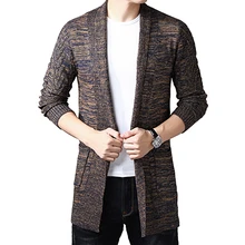 Новое поступление осень весна модные средней длины мужская верхняя одежда свитер, мужской кардиган свитера длинные пальто мужские куртки