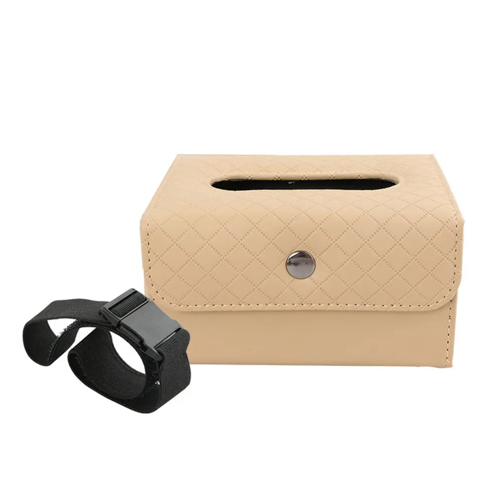 New Car Styling Folding Tissue Box PU Leather Case Paper Holder Accessories Auto Accessories