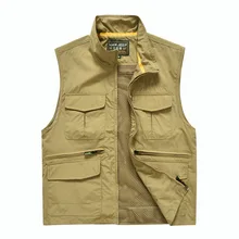 Стиль Военный стиль мульти-карманы фотография репортёра жилет Мужской Быстросохнущий Рыбалка Открытый Жилет