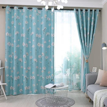 

Daisy Print Curtains For Living Room Kids Bedroom Tulle Floral Curtains Voile Curtains For Kitchen Blackout Curtain Drapes Panel