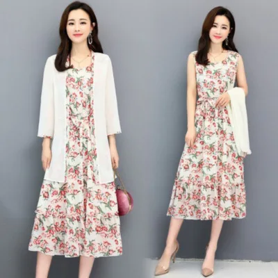 

Non-Photo Shoot 2019 Summer Leisure Suit Two-Piece Set-Style Real Silk Mulberry Silk Dress Women's Western Style Skirt