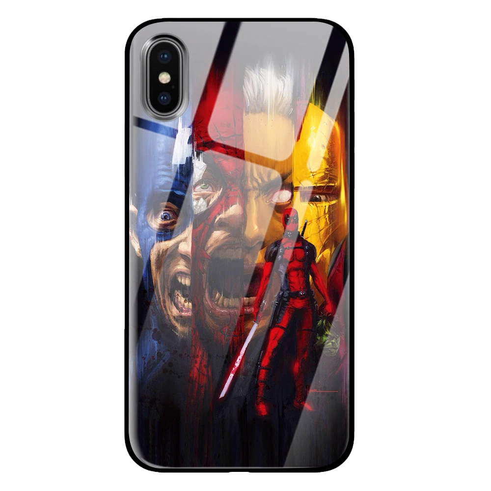 Для Мстителей роскошный чехол из закаленного стекла для iPhone 5 5S 6 6s 7 8 Plus X XS XR 11 Pro Max - Цвет: 8