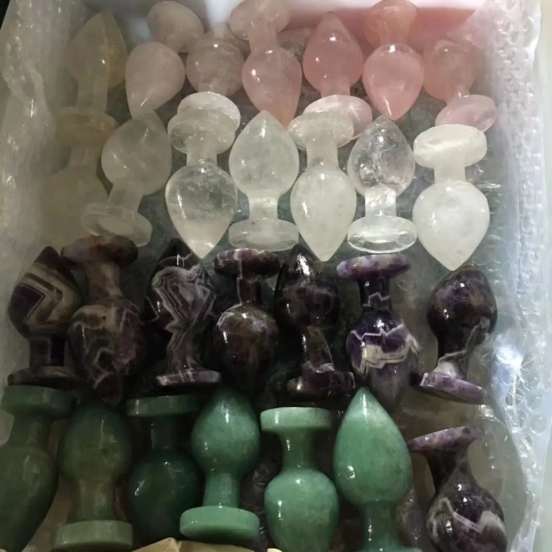 natural rose quartz carvings crystal anal plug healing gemstone stones for sale 6