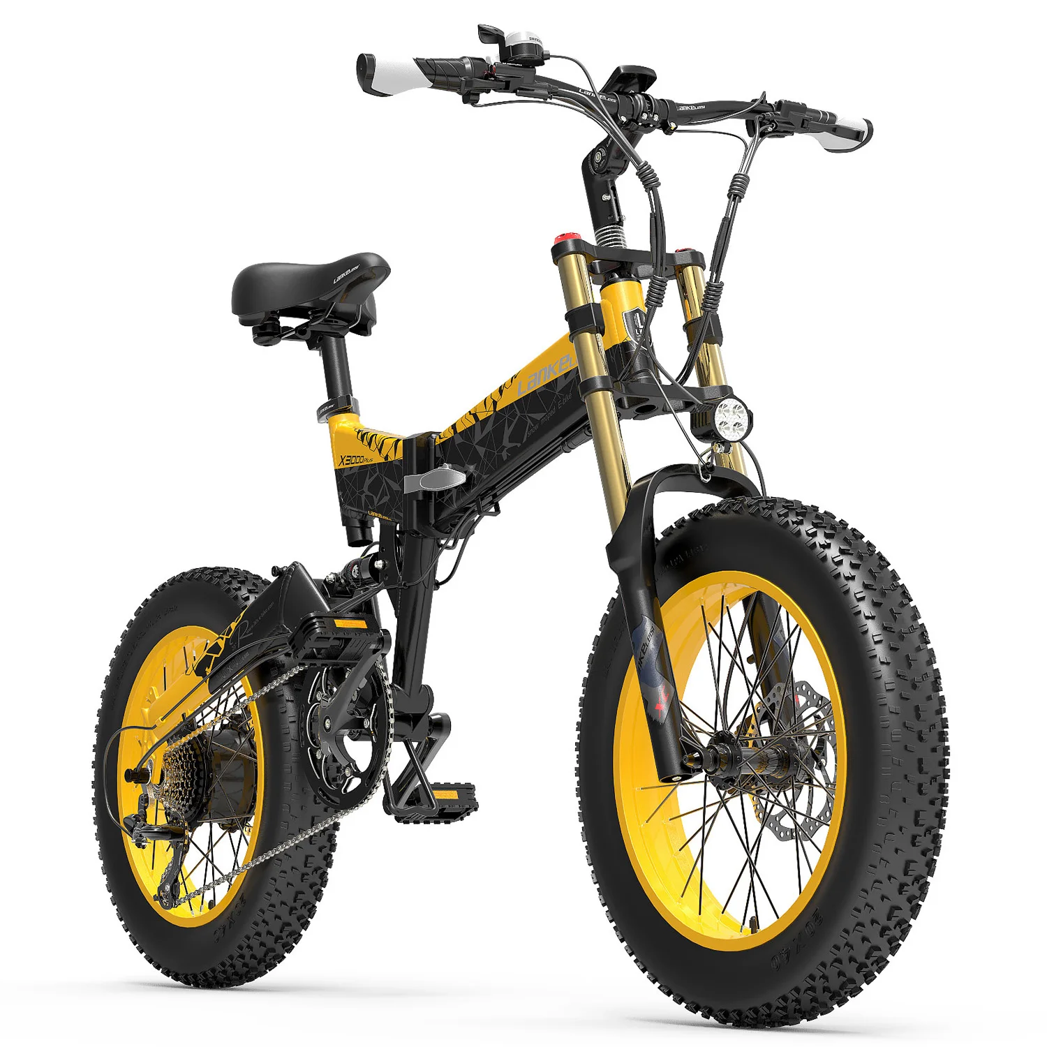 Frank Worthley rijst Uitschakelen X3000plus UP 1000W Folding E bike, 20 Inch Snow Bike Fat Tire Bicycle,  Front & Rear Dual Suspension|Electric Bicycle| - AliExpress