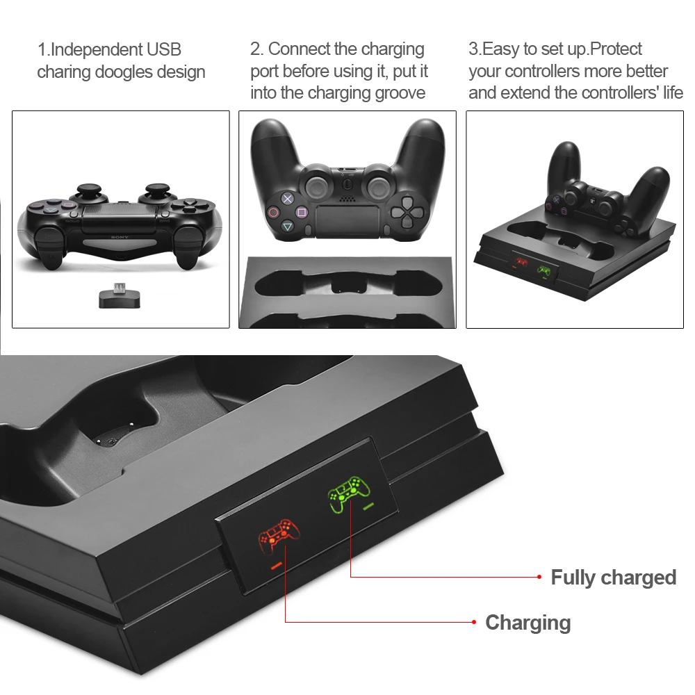 PS4/Pro/Slim контроллер зарядное устройство беспроводной геймпад зарядная док-станция для sony Playstation 4 Dualshock 4 джойстик аксессуары