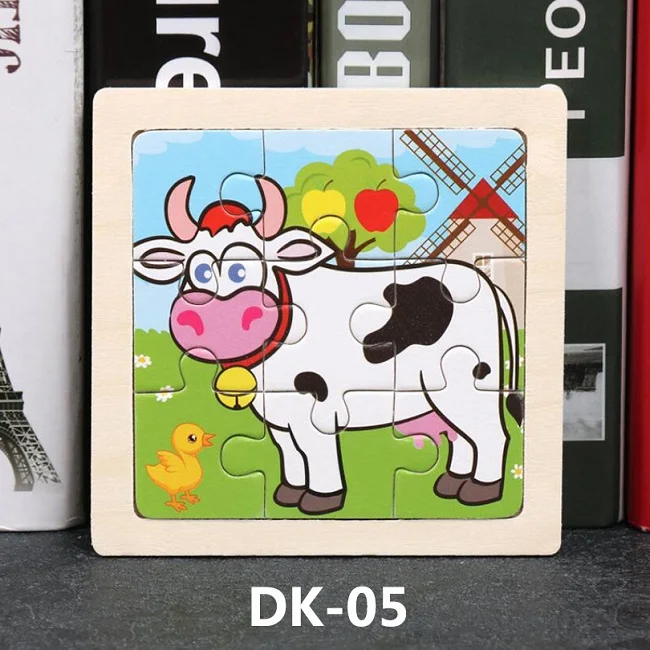 DK-05 Горячая 9/20 ломтик детская игрушка-Паззл животные и транспортные средства деревянные пазлы детские развивающие обучающие игрушки для детей подарок - Цвет: DK-05