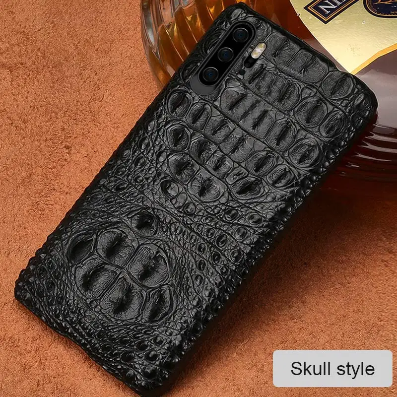 SKULL black Крокодиловый кожаный чехол для телефона samsung A50 a70, задняя крышка для Galaxy s10 Plus Note 10 plus s8 s9 A8 marvel fundas - Цвет: SKULL black