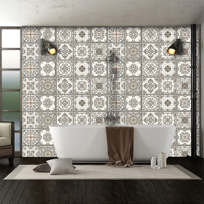 30Pcs PVC Waterproof Self-Adhesive Wall Stickers Moroccan Style Furniture Kitchen Bathroom Floor Decorative Tile Stickers 30Pcs PVC Waterproof Self-Adhesive Wall Stickers Moroccan Style Furniture Kitchen Bathroom Floor Decorative Tile Stickers