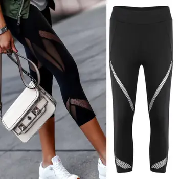 

Women Yoga Pants Slim Fit Pants See-through Leggings Sports Gym Running Workout High Waist Elastic Stretch Skinny Trousers Pants